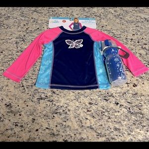 Girl’s Swim Tee and Water Bottle Bundle